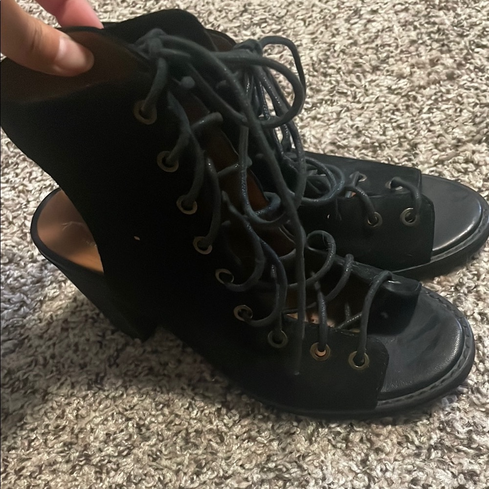 Jeffrey Campbell x Free People Black Lace-Up Women's Shoes